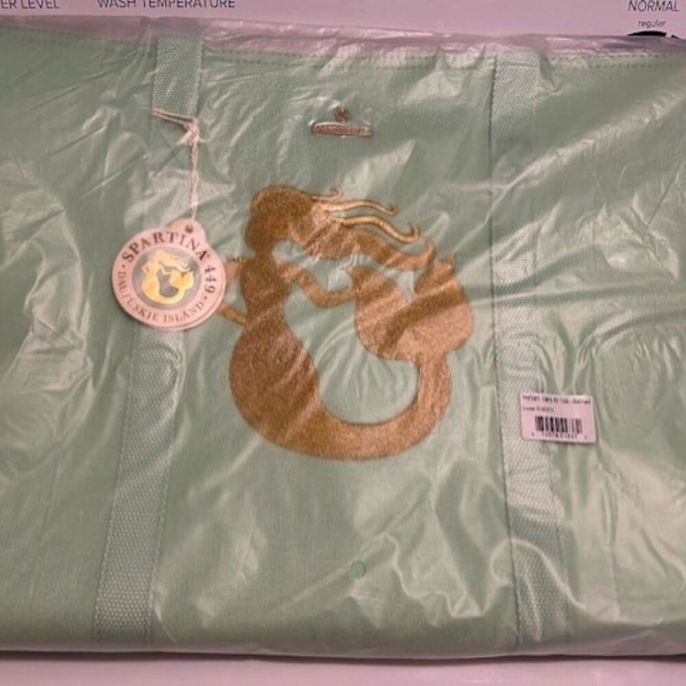 SPARTINA 449 - CARRY ALLTOTE - MERMAID LOGO - EMBROIDERED - SEAFOAM - BNWT